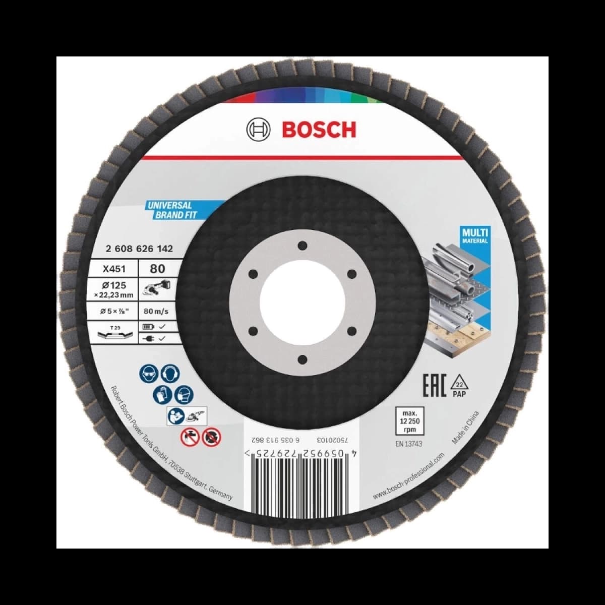 BOSCH X451 Lamelasti disk Fi 125 T29 G80 ug