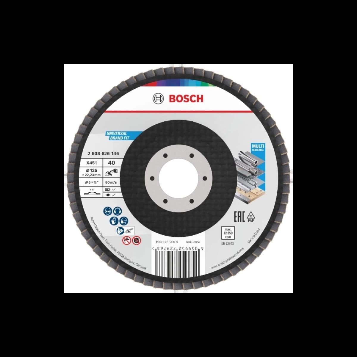 BOSCH X451 Lamelasti disk Fi 125 T27 G40 rav